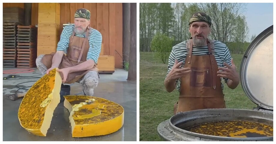 
        Пчеловод показал, как&nbsp;выглядит черновая перетопка воска    