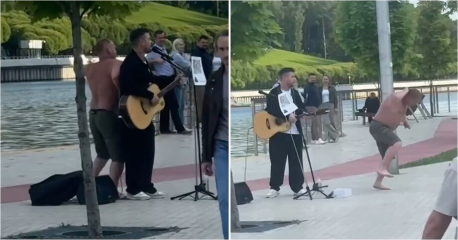 
        Уличный музыкант ответил на&nbsp;удар со&nbsp;спины    